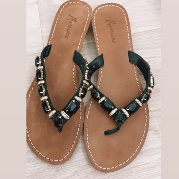 Marciano jewelled flip flop leather sandals - Picture 7 of 8